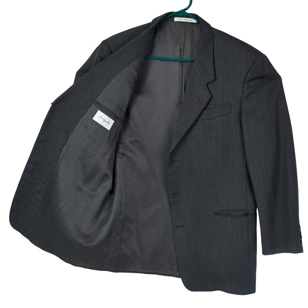 Vtg Karl Lagerfeld Paris Men's Wool Blazer‎ Suit Jacket Charcoal Gray 42 R READ